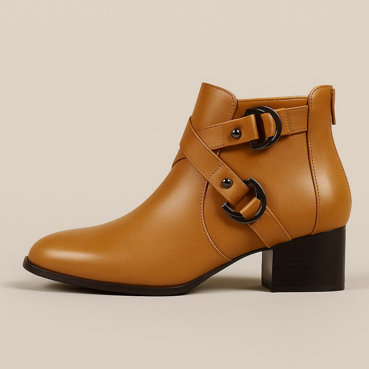 Valara Cross-Buckle Boots