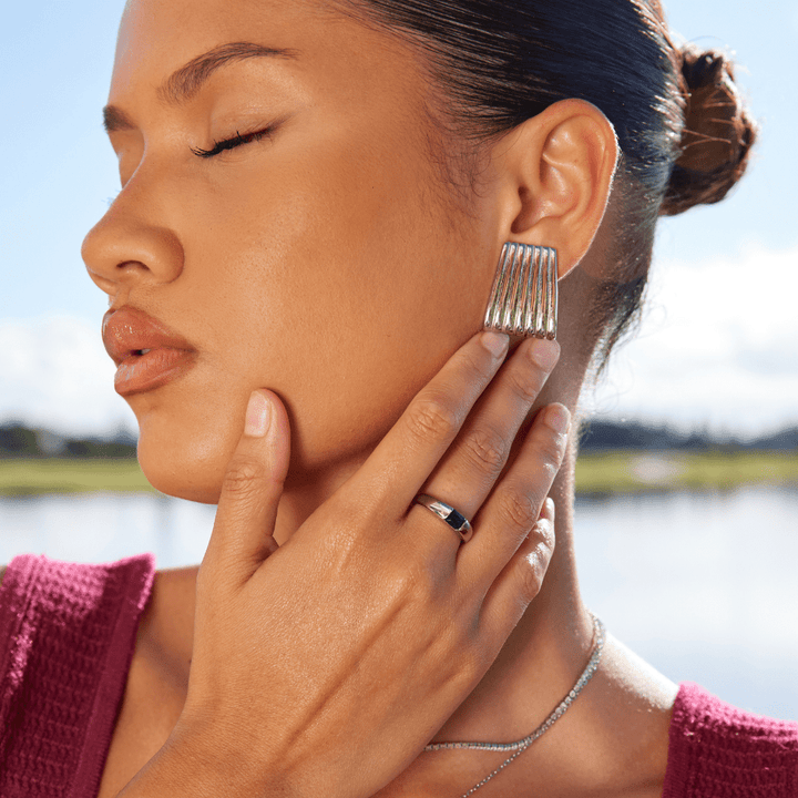 Silver Ring Ember & Emerald