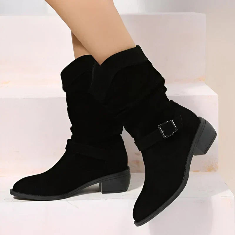 FRANCINE | LOW HEEL ANKLE BOOTS