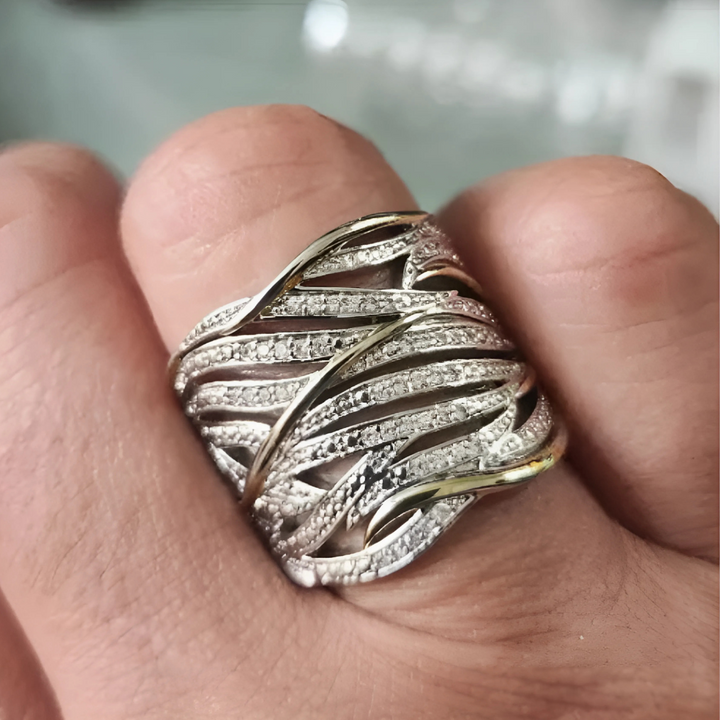 Elegant multi-layer twisted ring