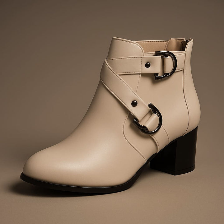 Valara Cross-Buckle Boots